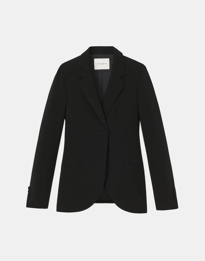 Women Lafayette 148 New York Jackets and Blazers PlusSize Fae Blazer In Finesse Crepe Black