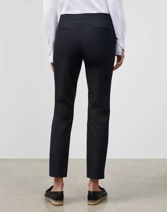 Women Lafayette 148 New York Pants and Shorts Manhattan Slim Ankle Pant In Jodhpur Cloth Black