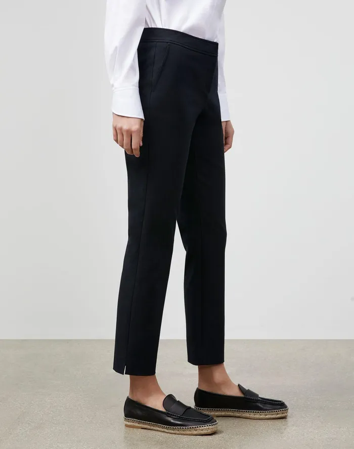 Women Lafayette 148 New York Pants and Shorts Manhattan Slim Ankle Pant In Jodhpur Cloth Black