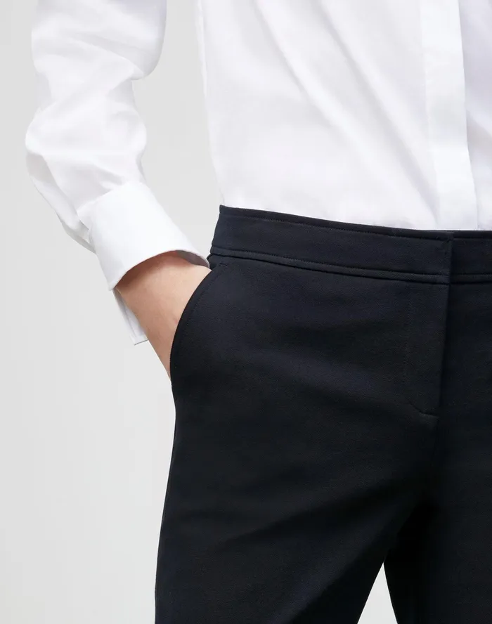 Women Lafayette 148 New York Pants and Shorts Manhattan Slim Ankle Pant In Jodhpur Cloth Black