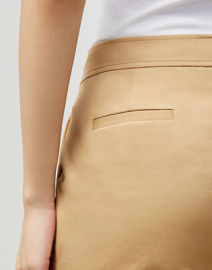 Women Lafayette 148 New York Pants and Shorts Manhattan Slim Ankle Pant In Skylight Cotton Honeynut