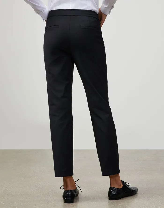 Women Lafayette 148 New York Pants and Shorts Petite Fundamental BiStretch Ankle Waldorf Slim Pant Black