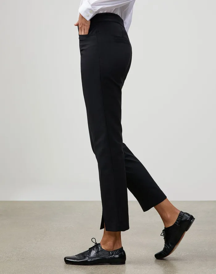 Women Lafayette 148 New York Pants and Shorts Petite Fundamental BiStretch Ankle Waldorf Slim Pant Black