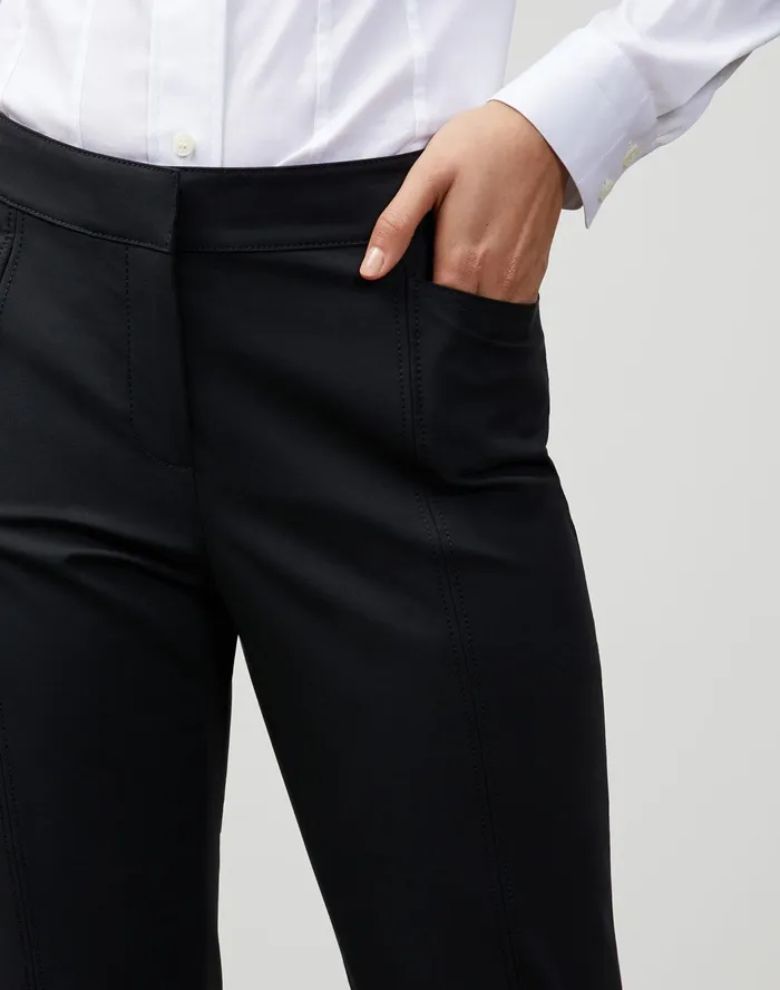 Women Lafayette 148 New York Pants and Shorts Petite Fundamental BiStretch Ankle Waldorf Slim Pant Black
