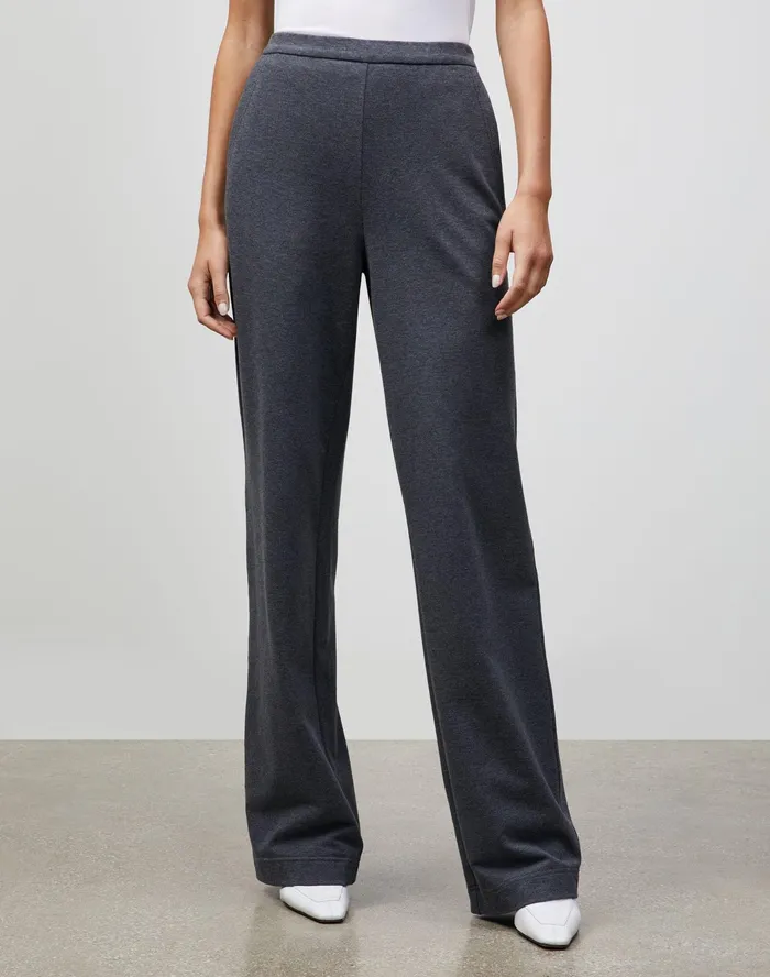 Women Lafayette 148 New York Pants and Shorts Petite Ultra Comfort French Terry Webster Pant Graphite Melange Women Lafayette 148 New York Pants and Shorts Petite Ultra Comfort French Terry Webster Pant Graphite Melange