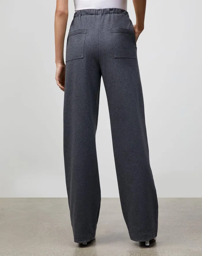 Women Lafayette 148 New York Pants and Shorts Petite Ultra Comfort French Terry Webster Pant Graphite Melange