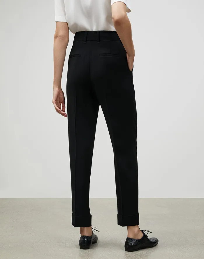 Women Lafayette 148 New York Pants and Shorts PlusSize Finesse Crepe Ellis Pleated Pant Black