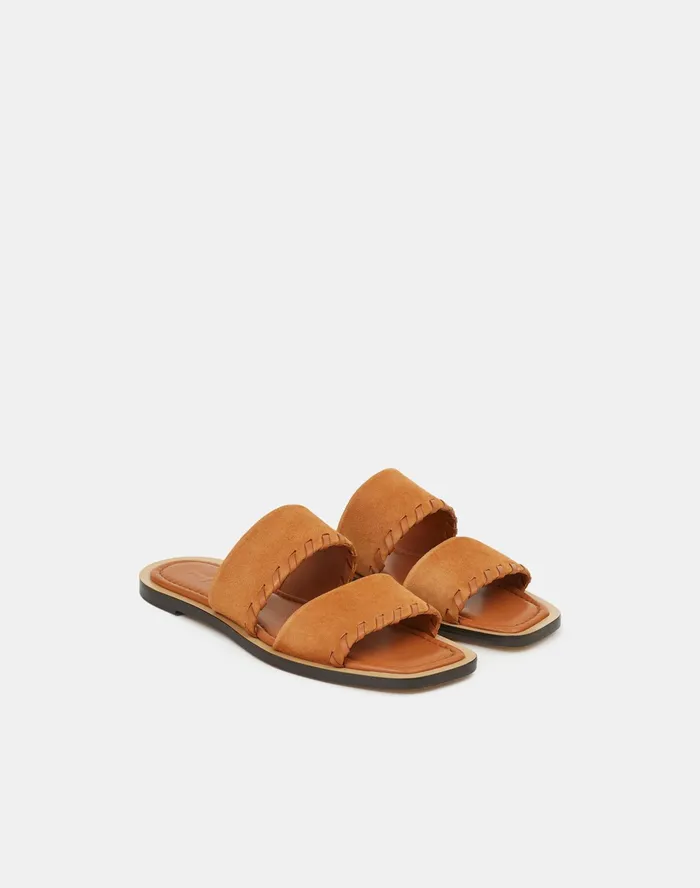 Women Lafayette 148 New York Sandals Nia Slide In Suede Copper