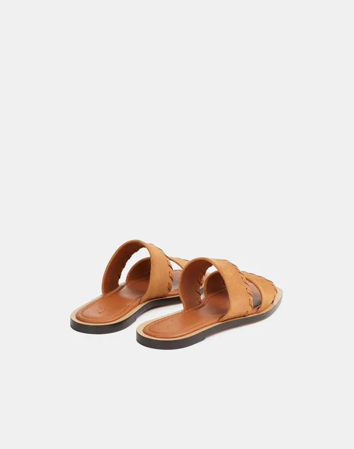 Women Lafayette 148 New York Sandals Nia Slide In Suede Copper