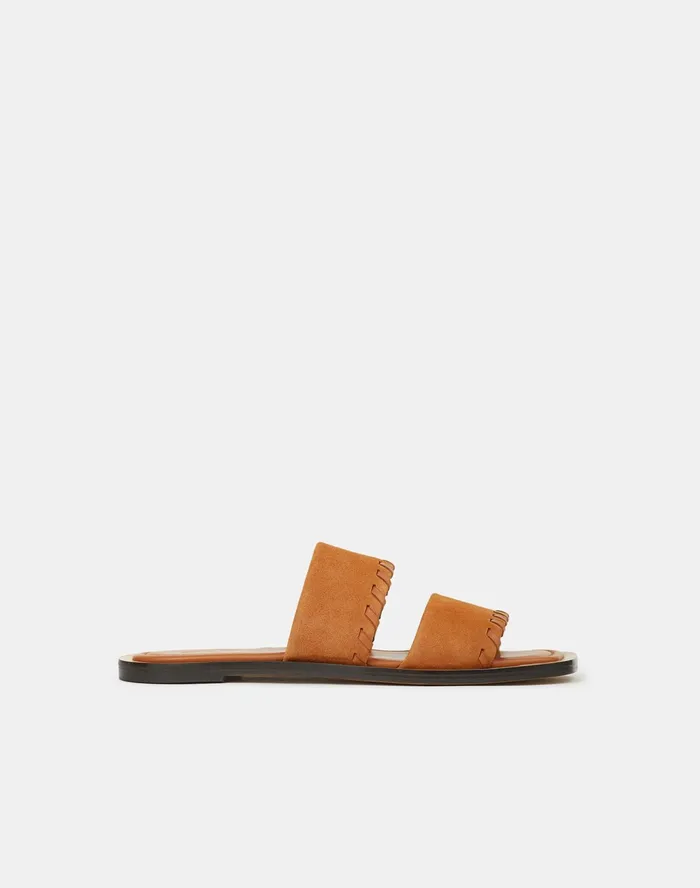Women Lafayette 148 New York Sandals Nia Slide In Suede Copper
