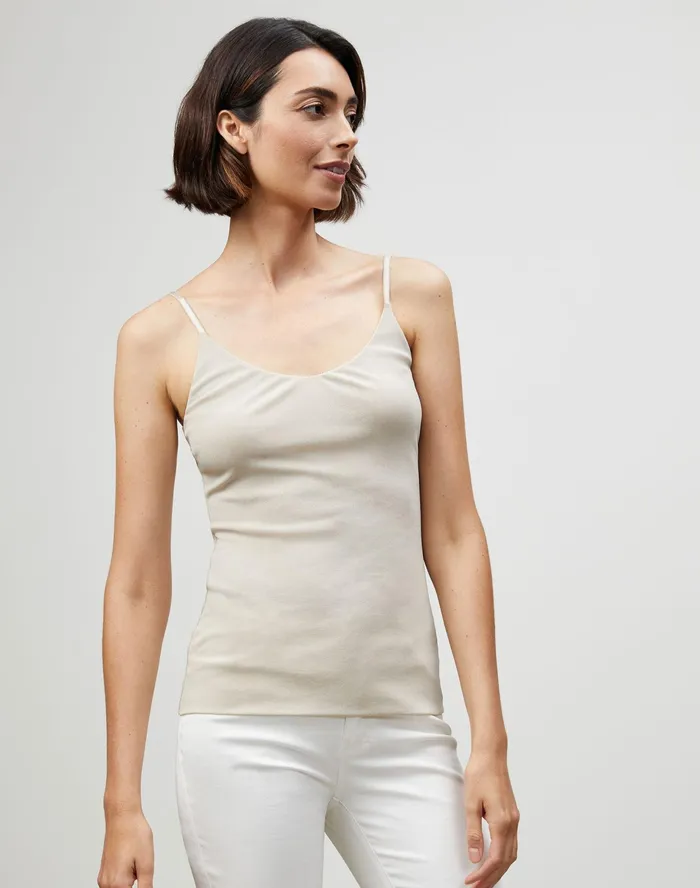 Women Lafayette 148 New York Tops and Tees PlusSize Mesh Jersey Camisole Khaki