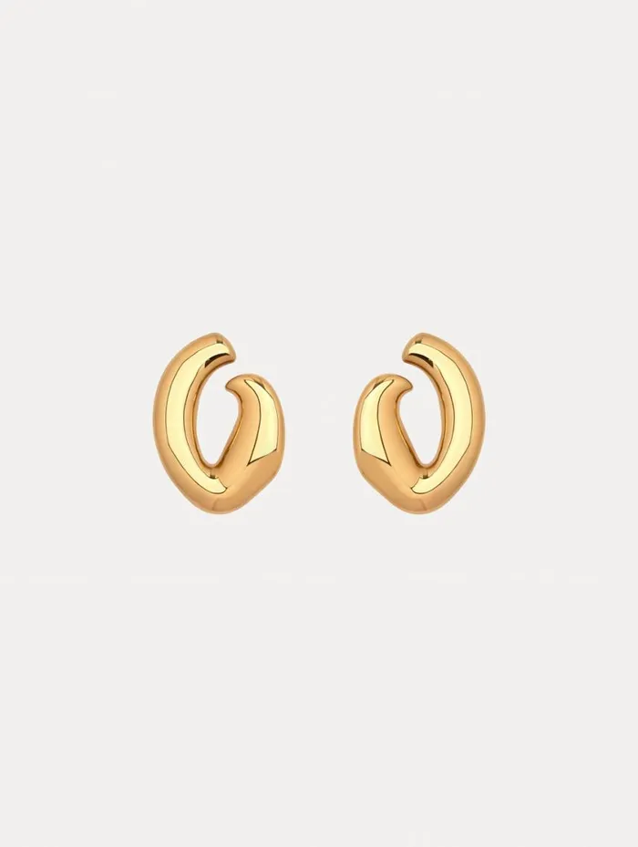 Women Large O Stud Earrings Gold Oscar De La Renta Earrings