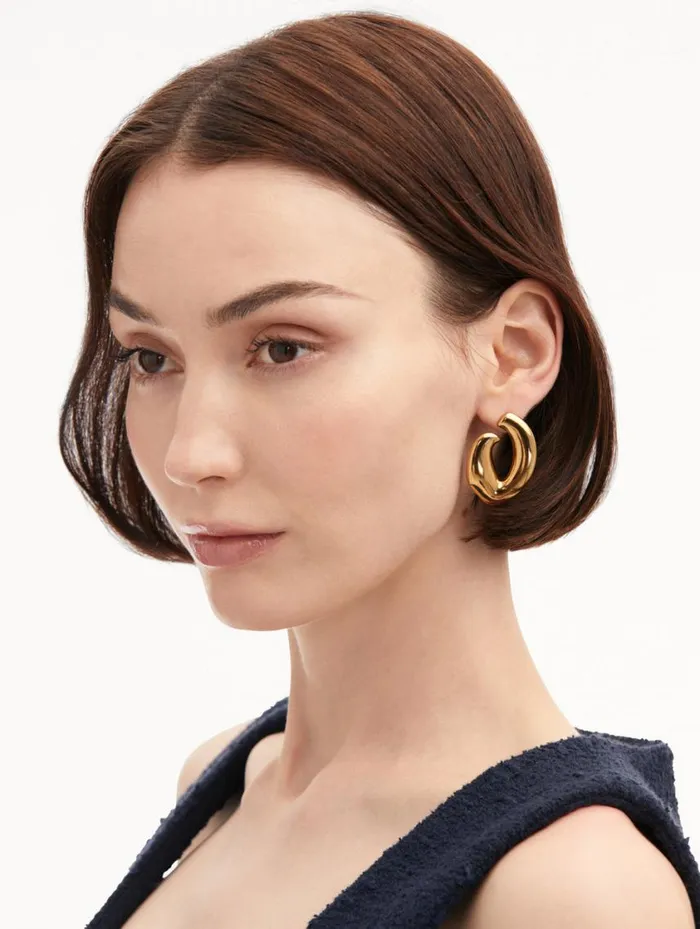 Women Large O Stud Earrings Gold Oscar De La Renta Earrings Women Large O Stud Earrings Gold Oscar De La Renta Earrings