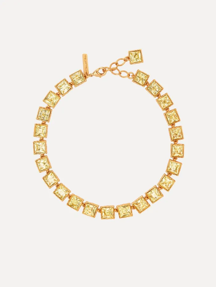 Women Large Stone Tennis Necklace Jonquil Oscar De La Renta Necklaces
