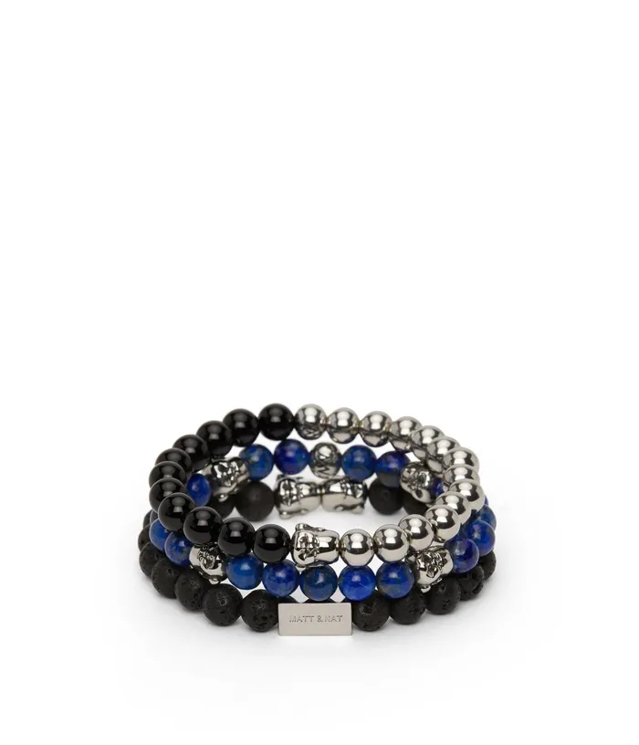 Women Laughing 8211 Bead and Charm Bracelet Black Matt and Nat Bracelets