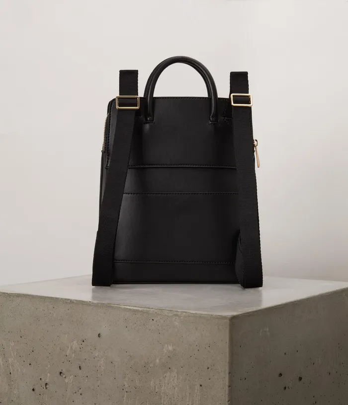 Women Laut Small Vegan Backpack 8211 Appleskin Black Matt and Nat Backpacks