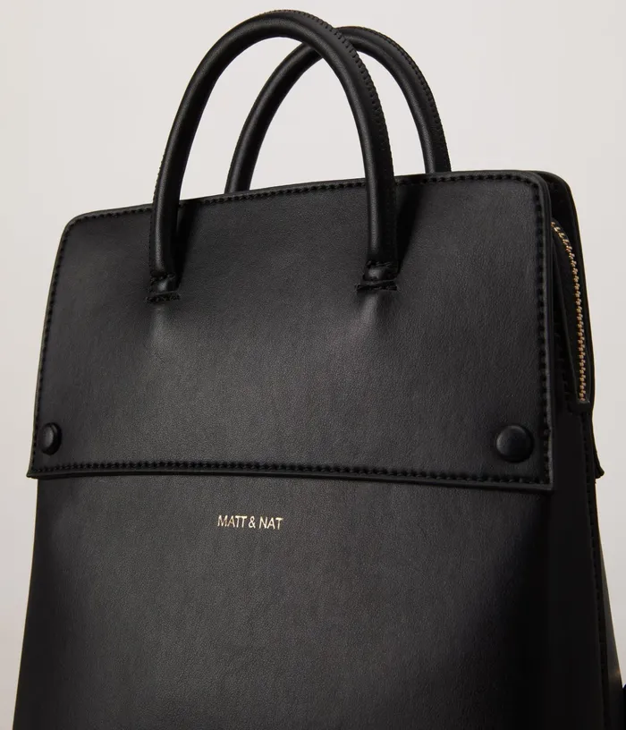 Women Laut Small Vegan Backpack 8211 Appleskin Black Matt and Nat Backpacks