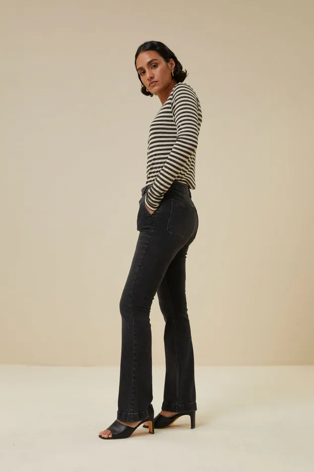 Women Leila Lb Pant Jet Black Bybar Jeans