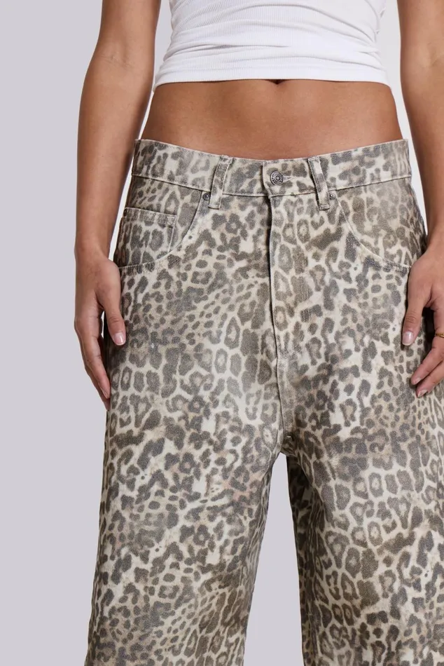 Women Leopard Fade Colossus Jorts Jaded London Jeans