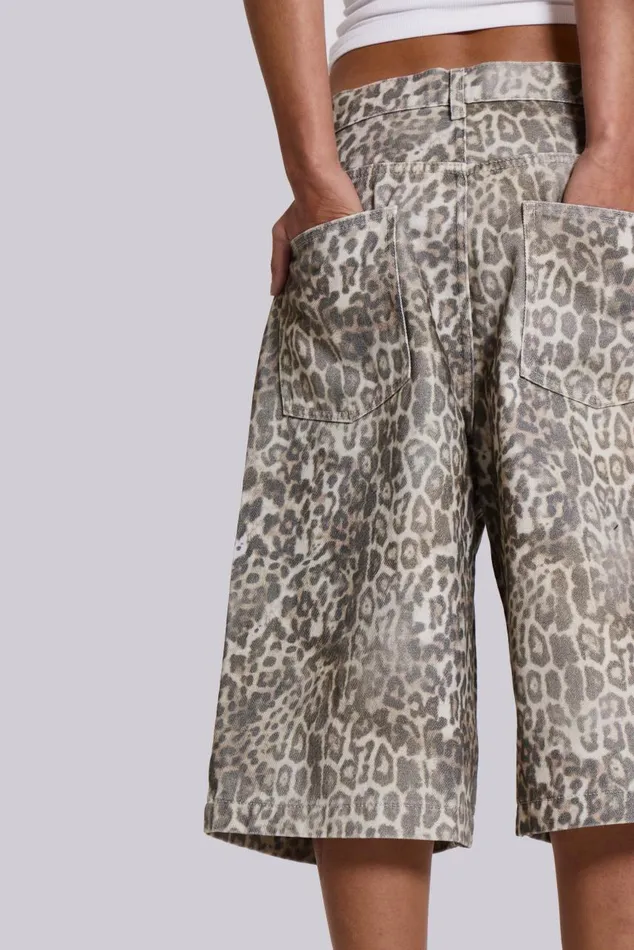 Women Leopard Fade Colossus Jorts Jaded London Jeans