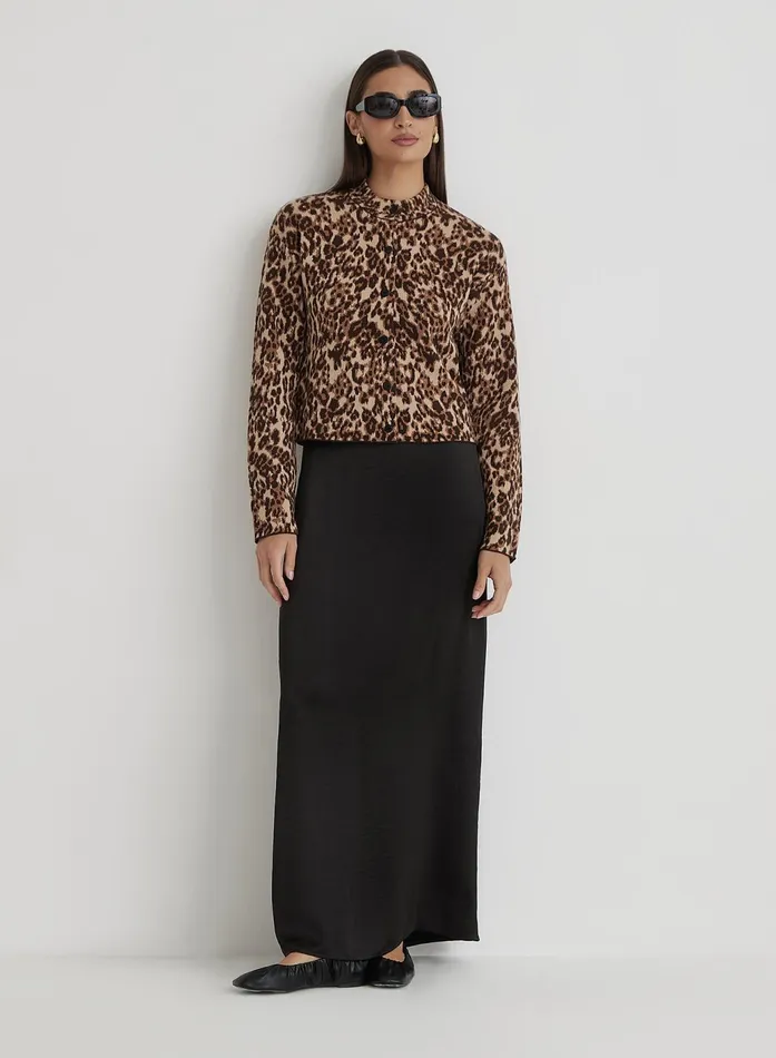 Women Leopard Print Knitted Cardigan Drew 4th and Reckless Knitwear