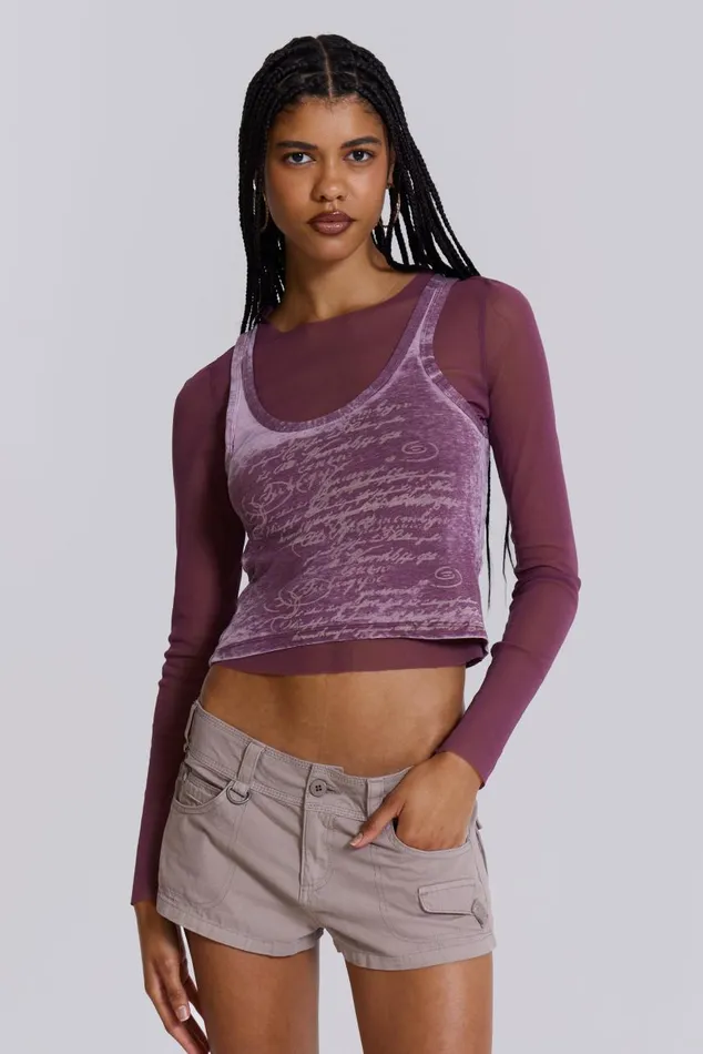 Women Lia Top In Magenta Jaded London Long Sleeve Tops