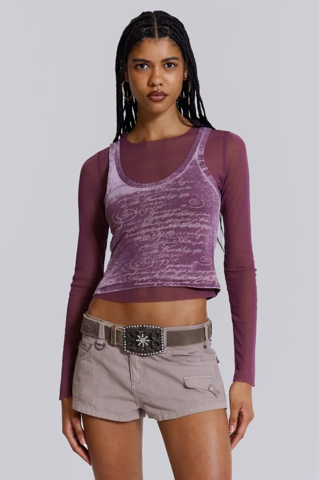 Women Lia Top In Magenta Jaded London Long Sleeve Tops