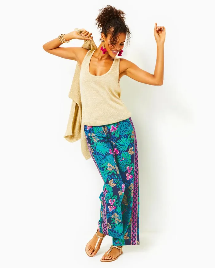 Women Lilly Pulitzer Bottoms 32034 Bal Harbour Palazzo Pant Conch Shell Pink Lets Go Bananas Engineered Pant Women Lilly Pulitzer Bottoms 32034 Bal Harbour Palazzo Pant Conch Shell Pink Lets Go Bananas Engineered Pant