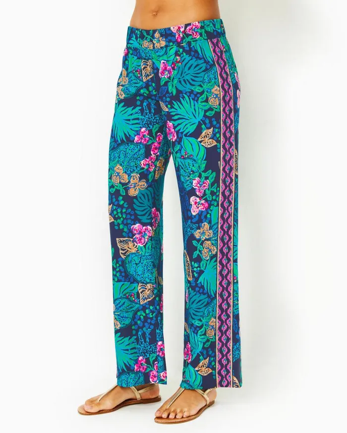 Women Lilly Pulitzer Bottoms 32034 Bal Harbour Palazzo Pant Conch Shell Pink Lets Go Bananas Engineered Pant Women Lilly Pulitzer Bottoms 32034 Bal Harbour Palazzo Pant Conch Shell Pink Lets Go Bananas Engineered Pant