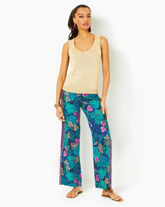 Women Lilly Pulitzer Bottoms 32034 Bal Harbour Palazzo Pant Conch Shell Pink Lets Go Bananas Engineered Pant Women Lilly Pulitzer Bottoms 32034 Bal Harbour Palazzo Pant Conch Shell Pink Lets Go Bananas Engineered Pant