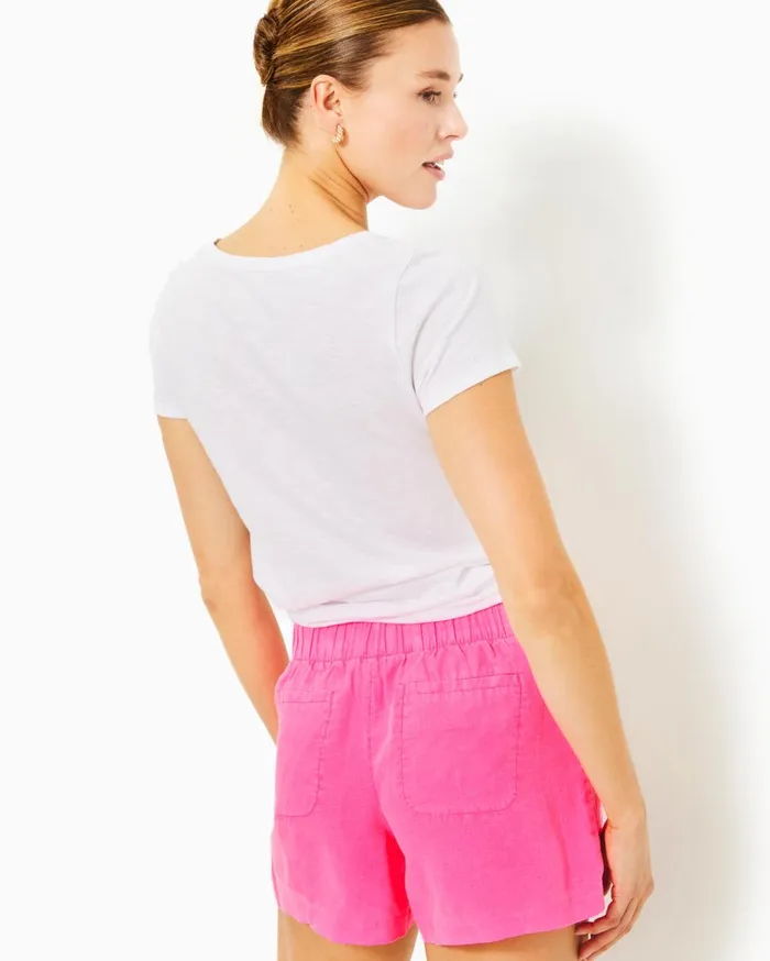 Women Lilly Pulitzer Bottoms 4034 Lilo Linen Short Beckon Blue X Sea Salt Blue Women Lilly Pulitzer Bottoms 4034 Lilo Linen Short Beckon Blue X Sea Salt Blue