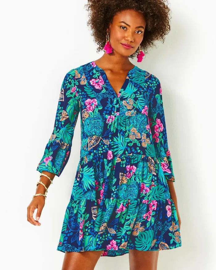 Women Lilly Pulitzer Dresses Gabriel Dress Low Tide Navy Life Of The Party