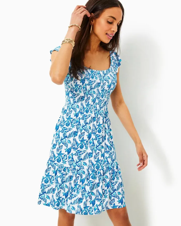 Women Lilly Pulitzer Dresses Jilly Smocked Dress Resort White Shell Collector Women Lilly Pulitzer Dresses Jilly Smocked Dress Resort White Shell Collector