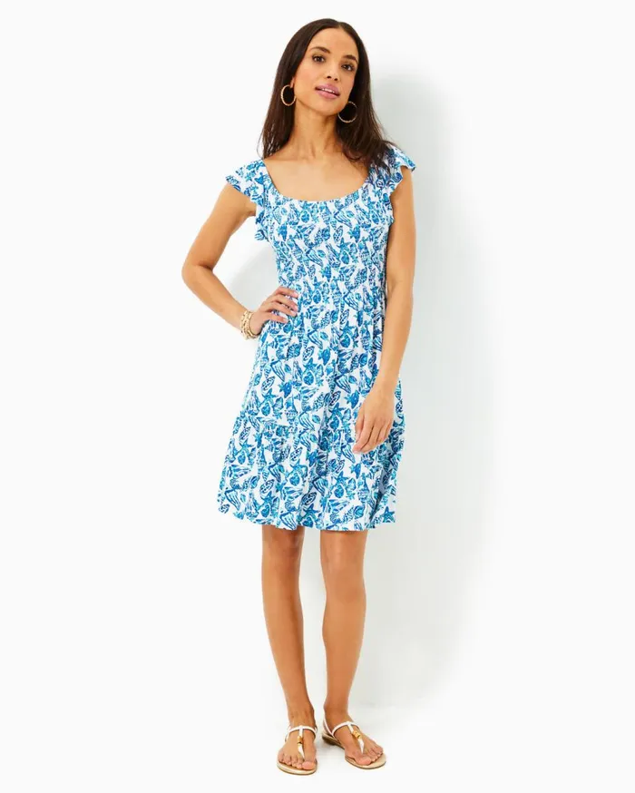 Women Lilly Pulitzer Dresses Jilly Smocked Dress Resort White Shell Collector Women Lilly Pulitzer Dresses Jilly Smocked Dress Resort White Shell Collector