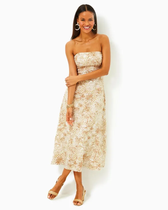 Women Lilly Pulitzer Dresses Jorgian Linen Midi Dress Multi For The Fans Women Lilly Pulitzer Dresses Jorgian Linen Midi Dress Multi For The Fans