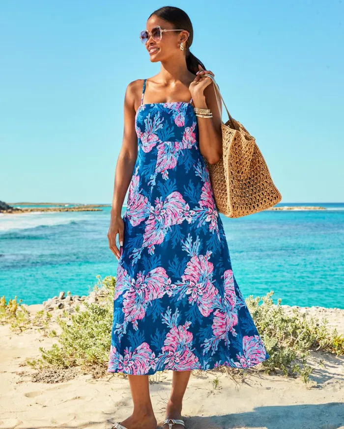 Women Lilly Pulitzer Dresses Jorgian Linen Midi Dress Multi For The Fans Women Lilly Pulitzer Dresses Jorgian Linen Midi Dress Multi For The Fans