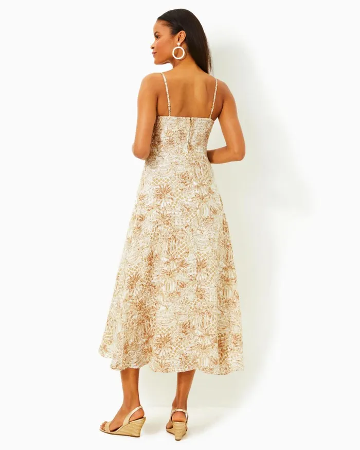 Women Lilly Pulitzer Dresses Jorgian Linen Midi Dress Multi For The Fans Women Lilly Pulitzer Dresses Jorgian Linen Midi Dress Multi For The Fans