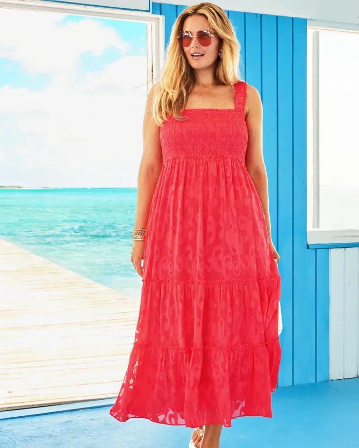 Women Lilly Pulitzer Dresses Jorgian Linen Midi Dress Multi For The Fans Women Lilly Pulitzer Dresses Jorgian Linen Midi Dress Multi For The Fans