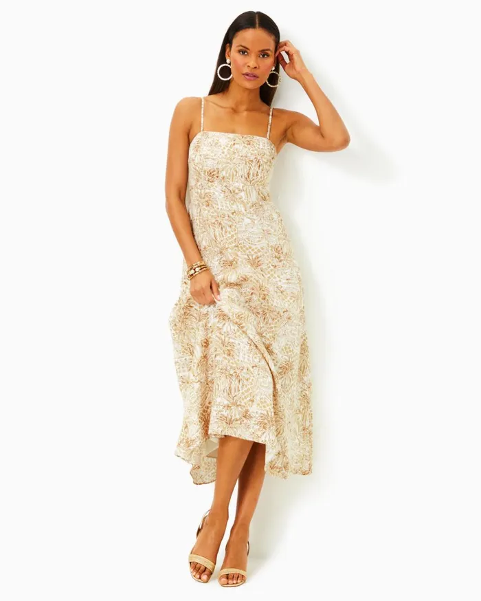 Women Lilly Pulitzer Dresses Jorgian Linen Midi Dress Multi For The Fans Women Lilly Pulitzer Dresses Jorgian Linen Midi Dress Multi For The Fans
