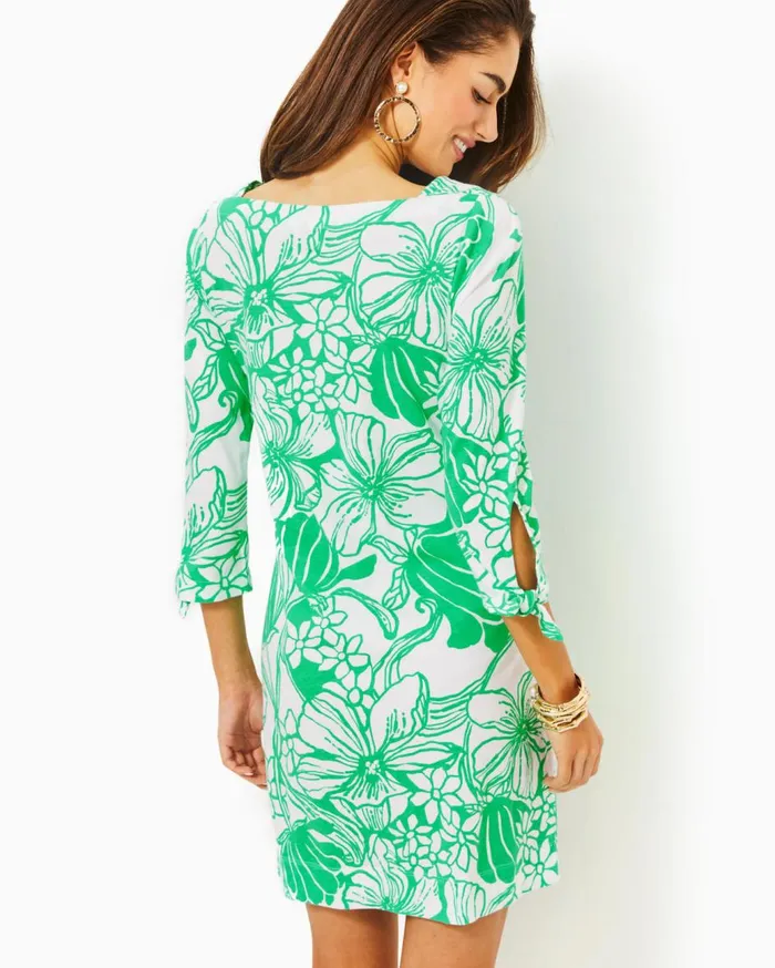 Women Lilly Pulitzer Dresses Lidia Boatneck Dress Spearmint Oversized Kiss My Tulips