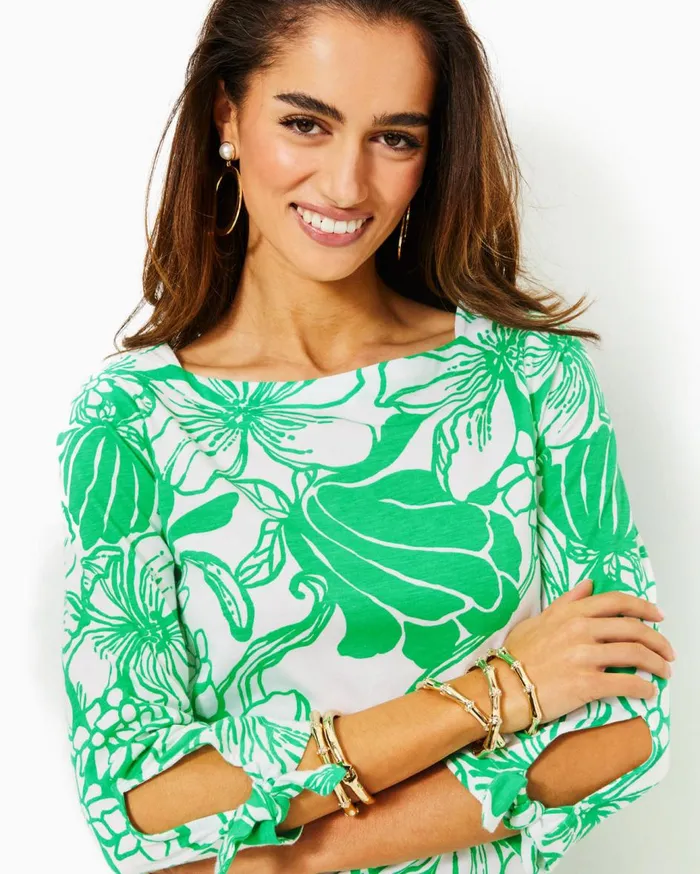 Women Lilly Pulitzer Dresses Lidia Boatneck Dress Spearmint Oversized Kiss My Tulips