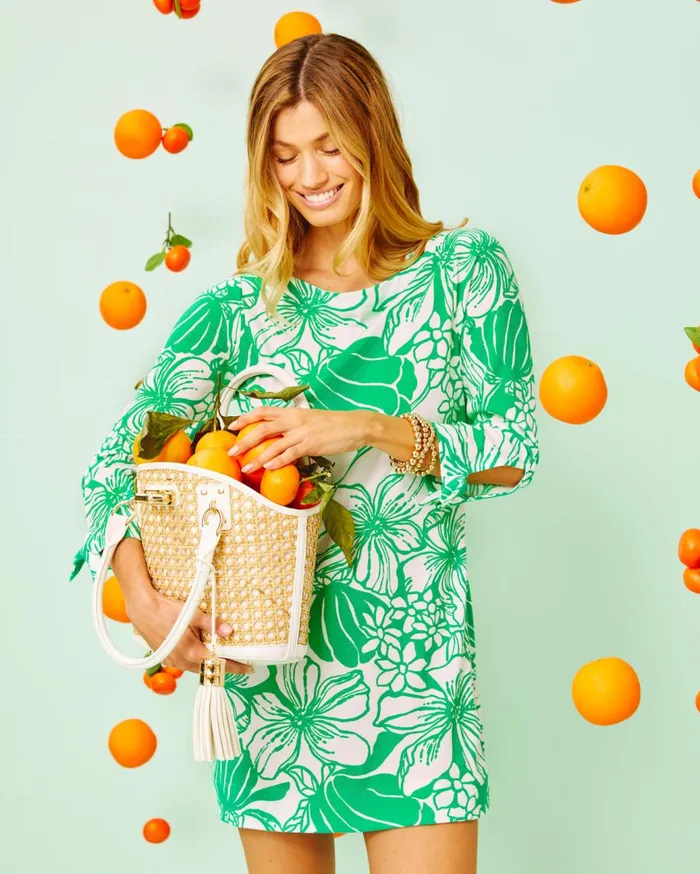 Women Lilly Pulitzer Dresses Lidia Boatneck Dress Spearmint Oversized Kiss My Tulips