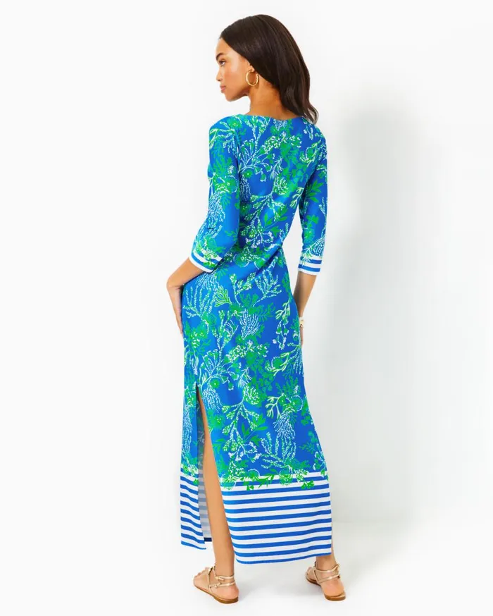 Women Lilly Pulitzer Dresses UPF 50 ChillyLilly Seralina Maxi Dress Briny Blue A Bit Salty Engineered Chillylilly Women Lilly Pulitzer Dresses UPF 50 ChillyLilly Seralina Maxi Dress Briny Blue A Bit Salty Engineered Chillylilly