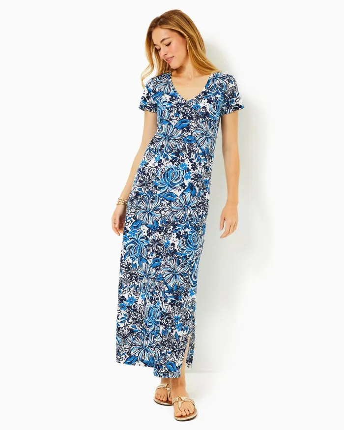 Women Lilly Pulitzer Dresses UPF 50 ChillyLilly Seralina Maxi Dress Briny Blue A Bit Salty Engineered Chillylilly Women Lilly Pulitzer Dresses UPF 50 ChillyLilly Seralina Maxi Dress Briny Blue A Bit Salty Engineered Chillylilly