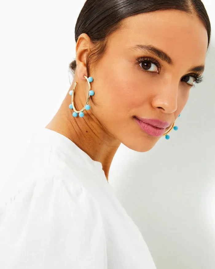 Women Lilly Pulitzer Jewelry Wave N Sea Hoop Earrings Las Olas Aqua Women Lilly Pulitzer Jewelry Wave N Sea Hoop Earrings Las Olas Aqua