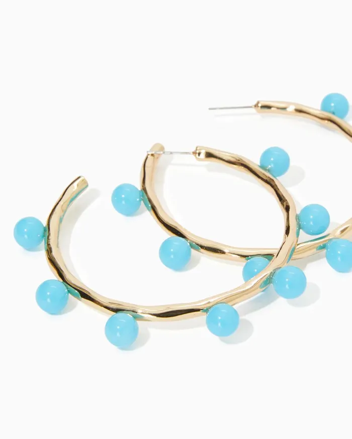 Women Lilly Pulitzer Jewelry Wave N Sea Hoop Earrings Las Olas Aqua Women Lilly Pulitzer Jewelry Wave N Sea Hoop Earrings Las Olas Aqua