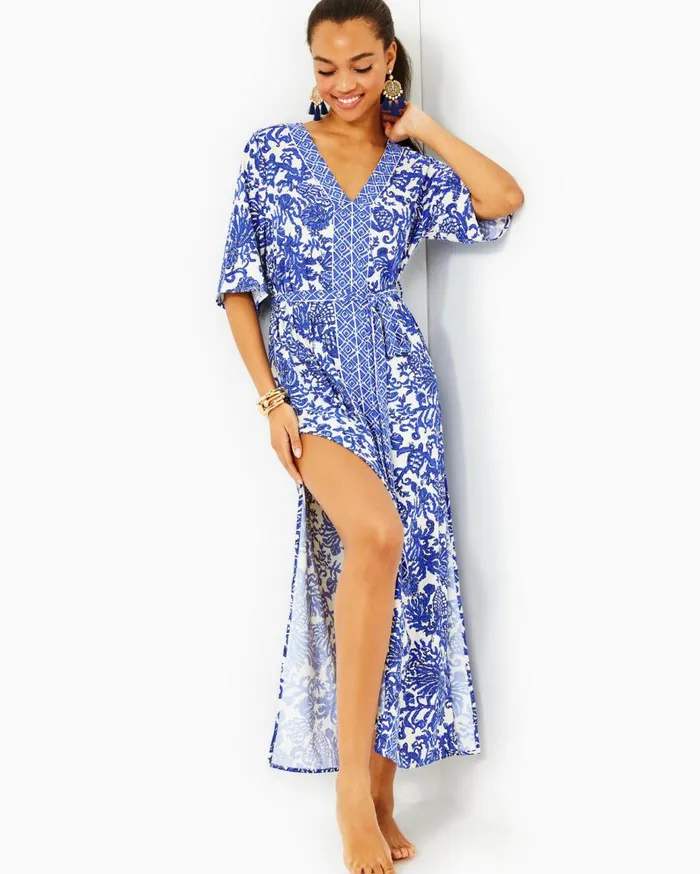 Women Lilly Pulitzer Swim Remelle Maxi CoverUp Deeper Coconut Ride With Me Engineered Coverup Women Lilly Pulitzer Swim Remelle Maxi CoverUp Deeper Coconut Ride With Me Engineered Coverup