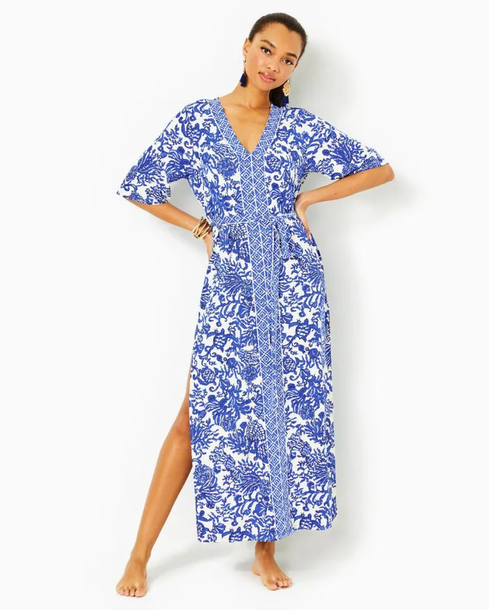 Women Lilly Pulitzer Swim Remelle Maxi CoverUp Deeper Coconut Ride With Me Engineered Coverup Women Lilly Pulitzer Swim Remelle Maxi CoverUp Deeper Coconut Ride With Me Engineered Coverup