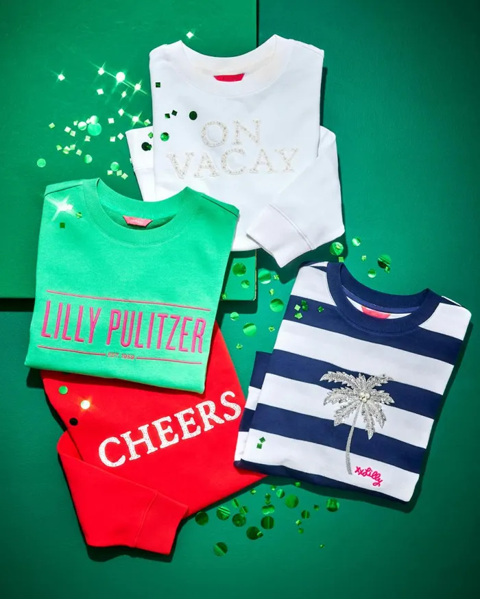 Women Lilly Pulitzer Tops Ballad Cotton Sweatshirt Lunar Blue Crab Embellishment Women Lilly Pulitzer Tops Ballad Cotton Sweatshirt Lunar Blue Crab Embellishment