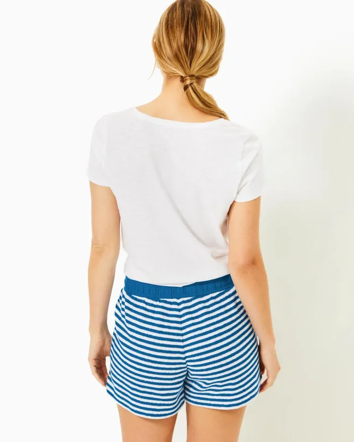 Women Lilly Pulitzer Tops Cassi Popover Barton Blue St Tropez Stripe Women Lilly Pulitzer Tops Cassi Popover Barton Blue St Tropez Stripe